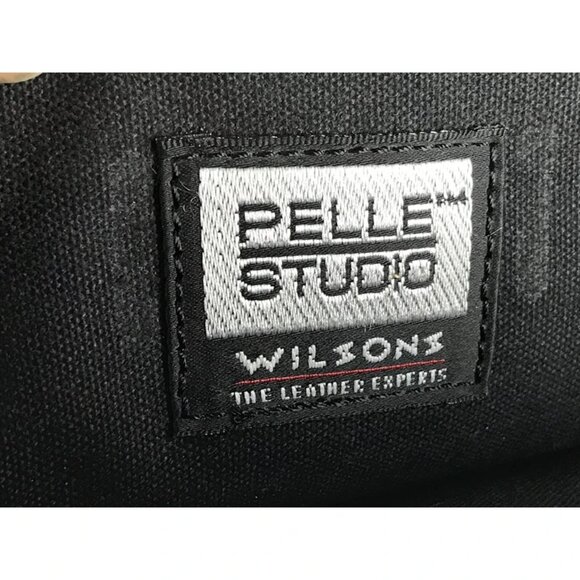 Wilsons Leather Unisex Black Pelle Studio Detachable Strap Divider Briefcase Bag - Picture 10 of 11